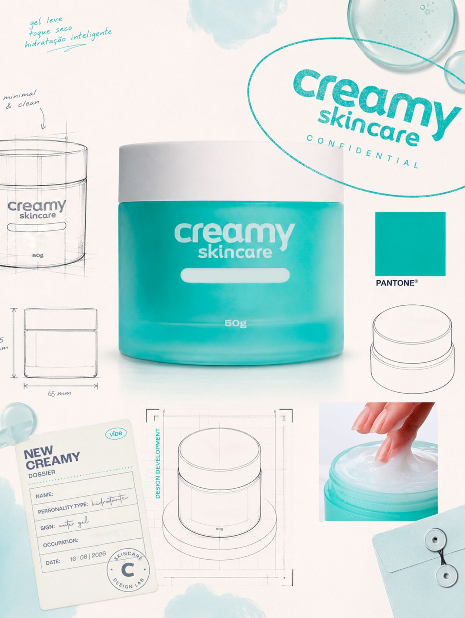 Peça social Creamy com produto