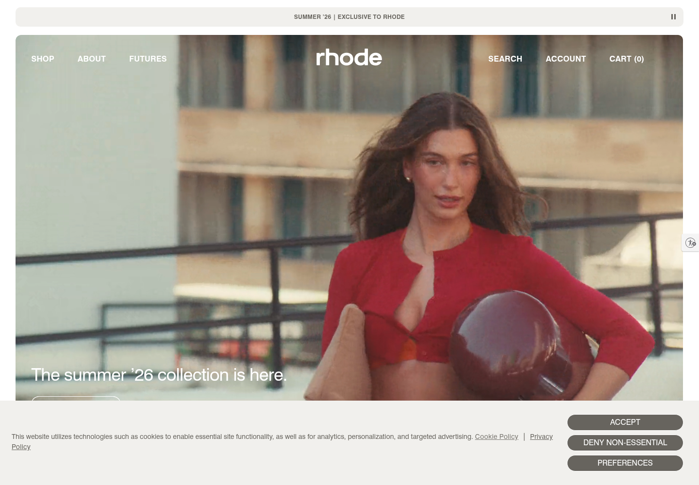 Site Rhode com primeira dobra editorial