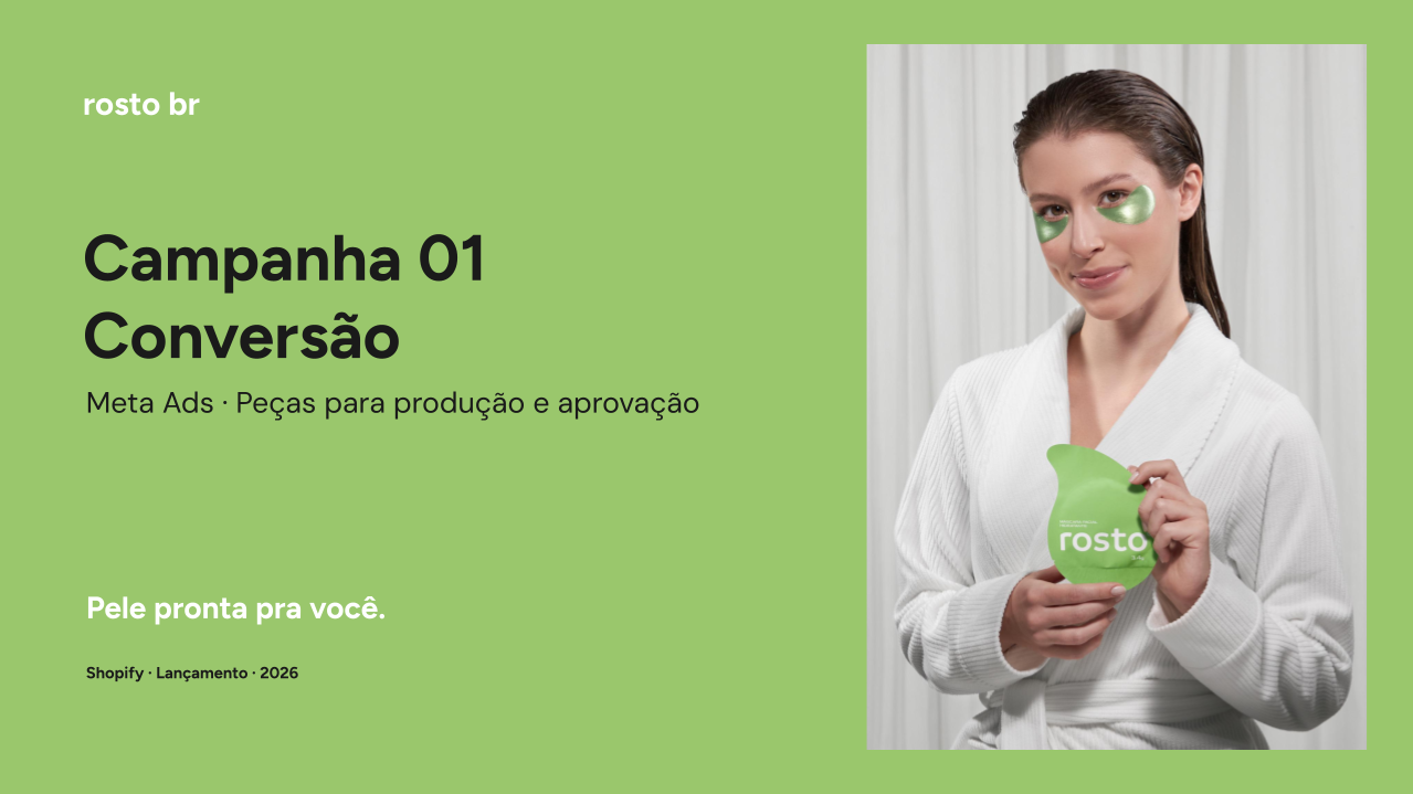 Conjunto visual de criativos da Rosto Brasil