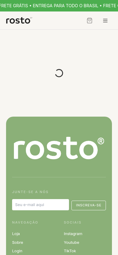 Página de produto mobile da Rosto Brasil